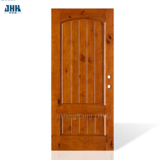 Porta interna in legno di ontano rustico nodoso a due pannelli