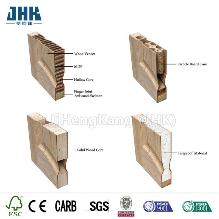 Porta girevole in legno impiallacciata in legno per interni industriali