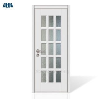 Porte scorrevoli in legno per interni moderni in vetro tascabile Porta scorrevole personalizzata in legno con doppio fienile bianco Shaker