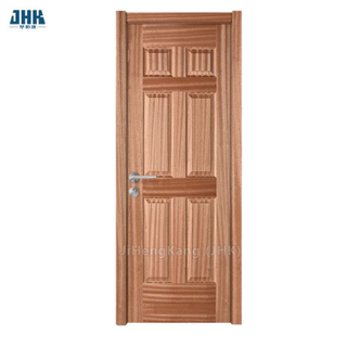 Porta in Legno massello Impiallacciato Rovere Bianco/Rosso con 6 Pannelli Rialzati per Interni