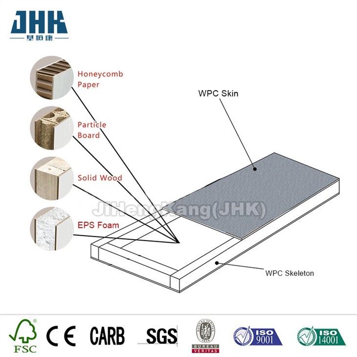 Rifinito in legno con porta UPVC con telaio WPC