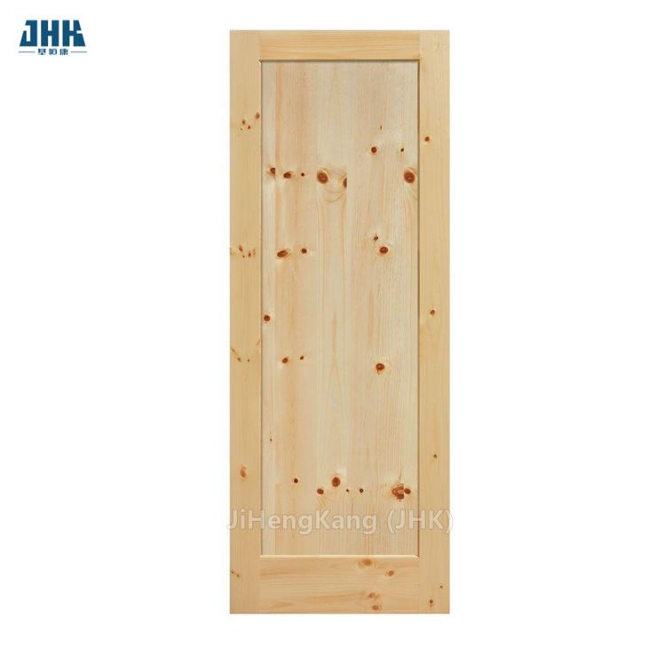 Lastra per porta da fienile in legno massello di pino nodoso non rifinita in stile classico americano con ferramenta per binari scorrevoli