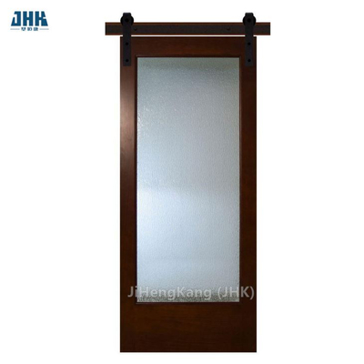 Porta da fienile con design in vetro a un pannello