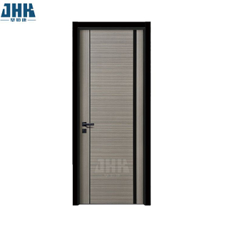 Porta in legno melaminico dal design moderno, porta della stanza dell'home office di colore scuro, porta decorativa S7-M-1008