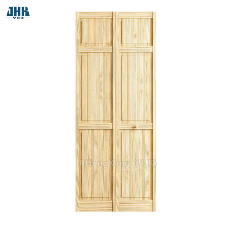Porte in vetro bi-fold in legno con impiallacciatura pieghevole modellata in vetro (JHK-G25)