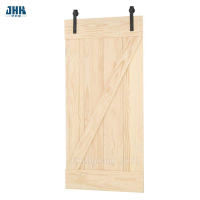 Porta da fienile in legno massello Shaker con pannello in legno