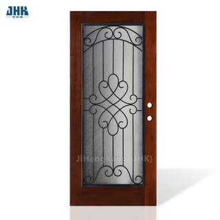 Design della porta girevole per porta d'ingresso in legno di mogano e alluminio