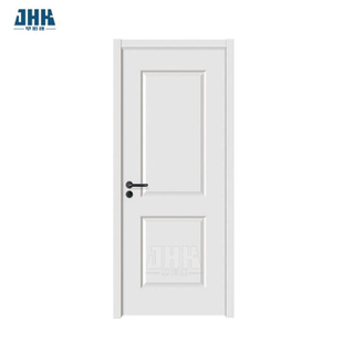 Porta in legno massello bianco con lastra superiore rotonda liscia a 2 pannelli (JHK-011)